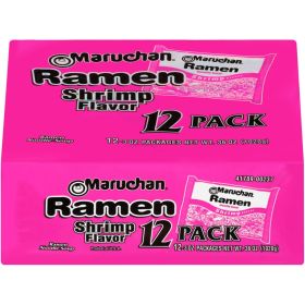 (24 pack) Ramen Noodle Shrimp Flavor Soup, 3 oz, 12 Count Package