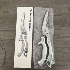 "Multi-Purpose Kitchen Shears - German Stainless Steel Construction - Perfect for Chicken, Fish & Vegetable Prep" (Material: 430 stainless  steel,plastic handie)